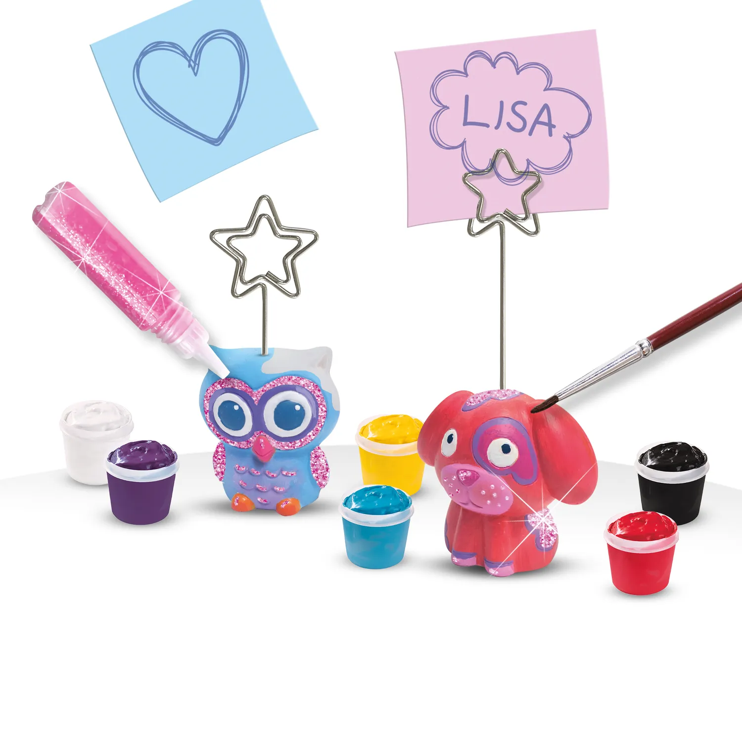 SES Creative Støb og mal memoholdere støbesæt med glitter