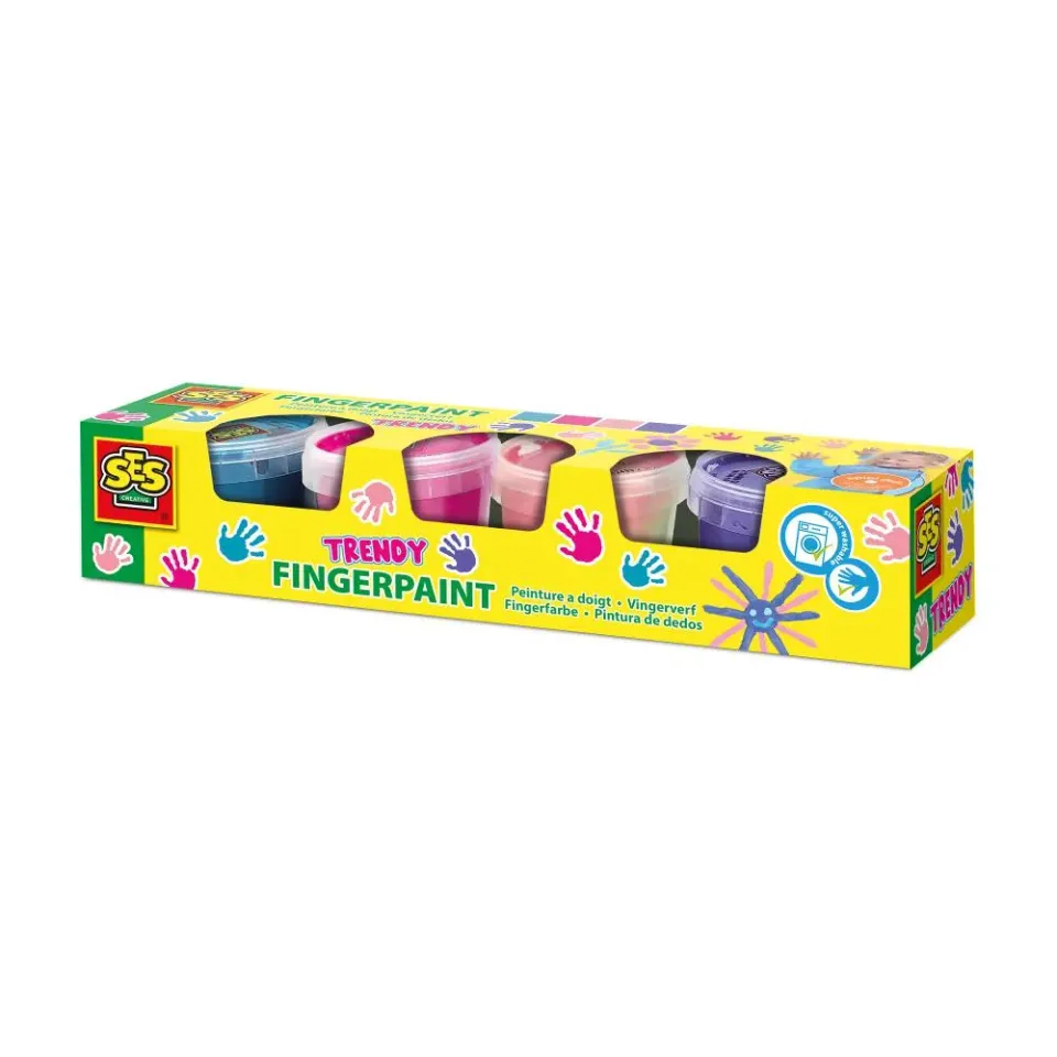SES Creative Fingermaling 4x110 ml trendy farver