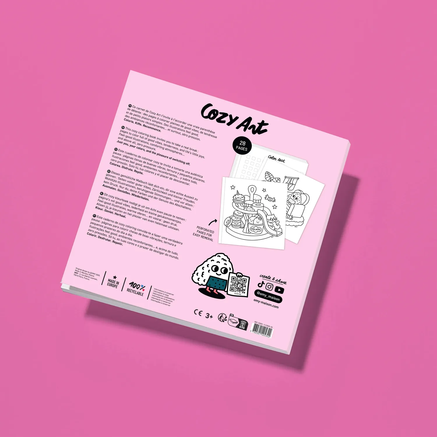 OMY Travel Box Kawaii kreativ boks med tuscher