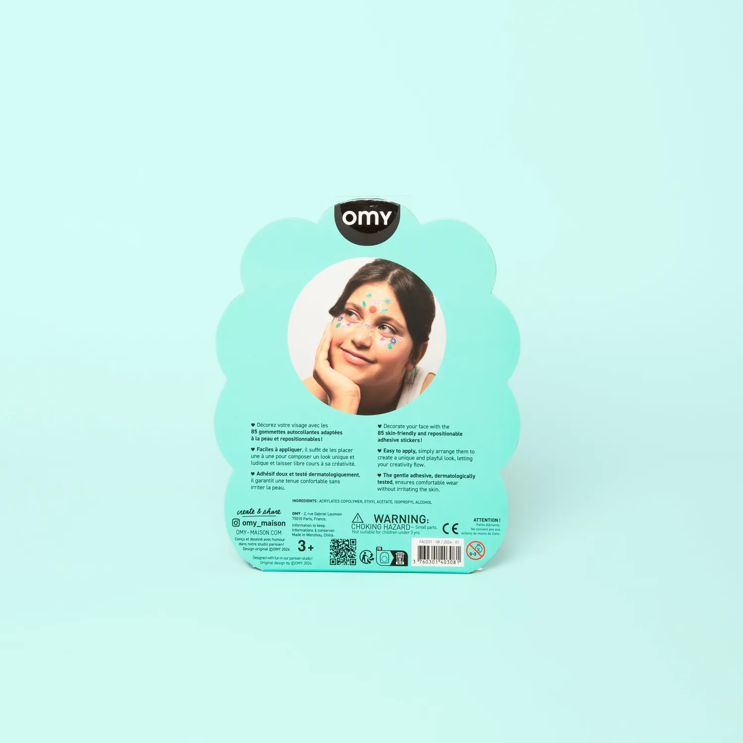 OMY Face Stickers Flower ansigtsstickers 85 stk repositionerbare