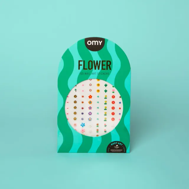 OMY Flower negleklistermærker 120 stk fluorescerende