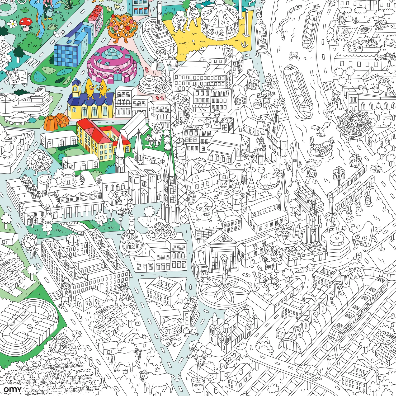 OMY Bordeaux POS21 maleplakat kæmpe by