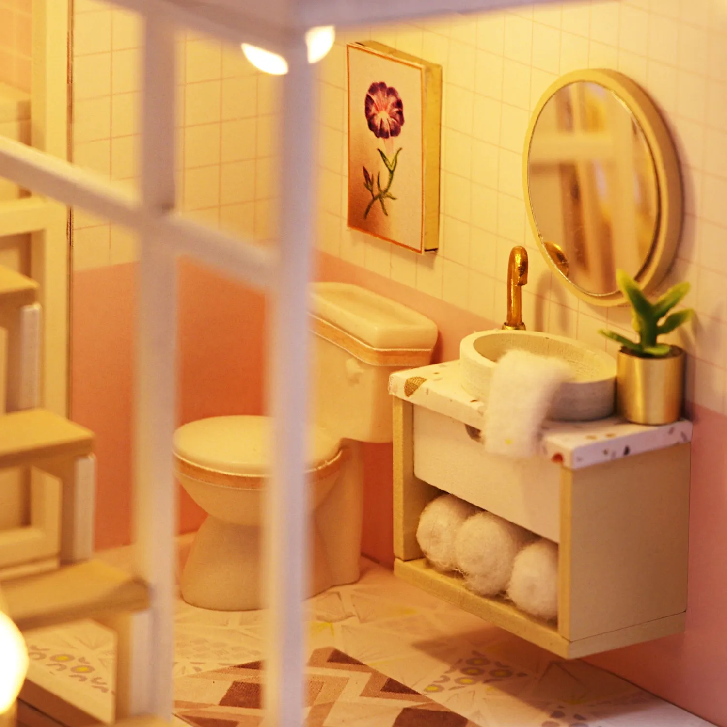 Craftsy Miniature Diorama Sød Tid byggesæt med LED-lys