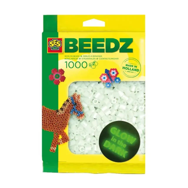 SES Creative Beedz strygeperler glow in the dark 1000