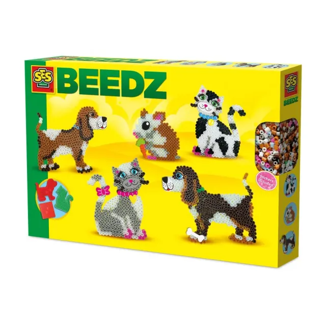 SES Creative Beedz strygeperler kæledyr 2200 stk med plader