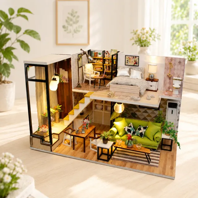 Craftsy Miniature Diorama Skandinavisk Hus byggesæt LED