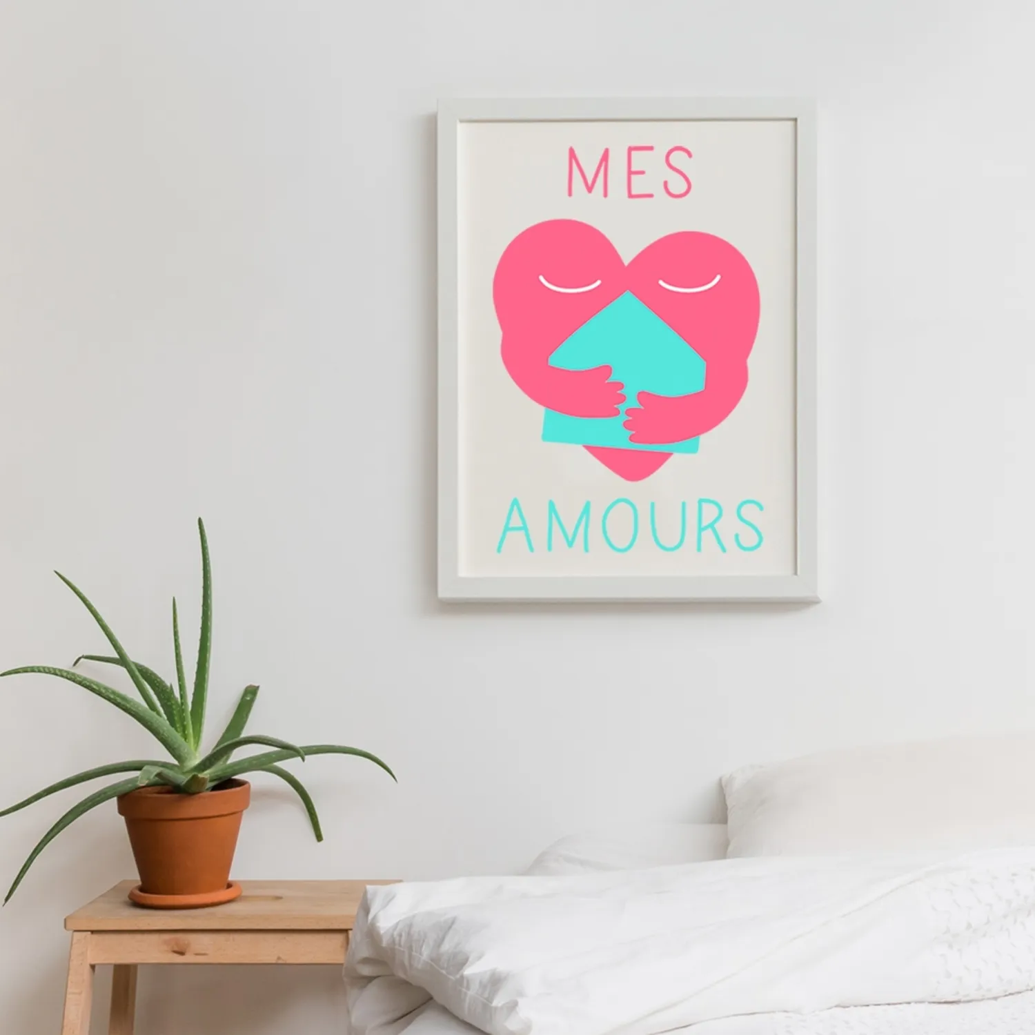 OMY Mes Amours plakat serigrafi farverig