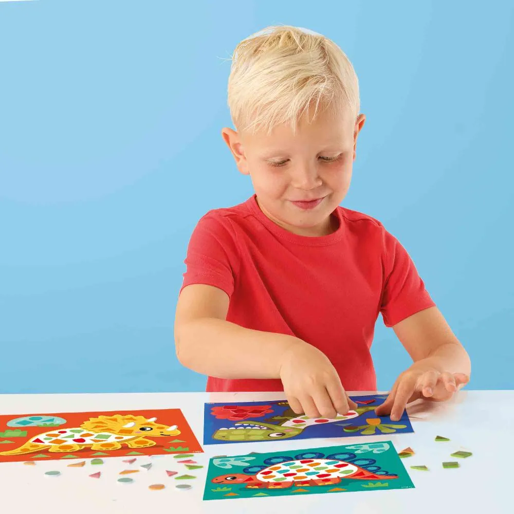 SES Creative Jeg lærer mosaiksæt dinoer XL 4 kort