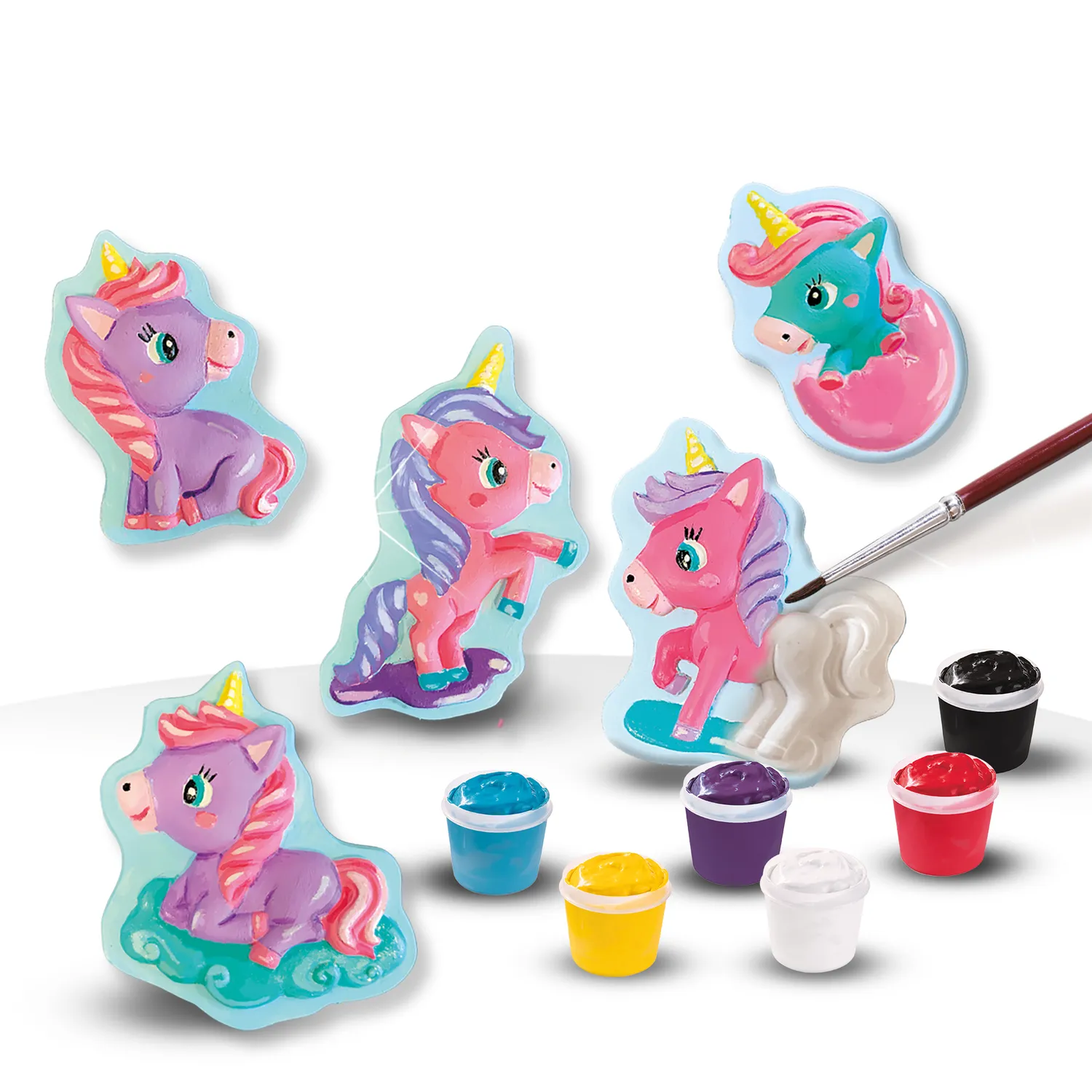 SES Creative Baby Unicorns støb-og-mal gipssæt 6 farver