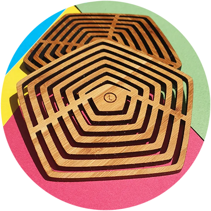 MooiHout geometriske bordskånere bambus 6 stk olie
