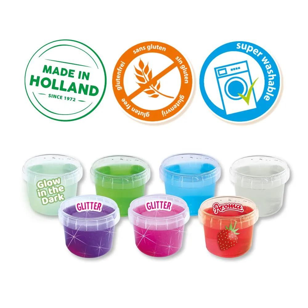SES Creative Mix it Mania slime sæt 7 bøtter glitter