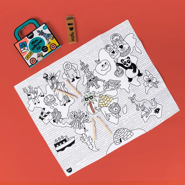 OMY Mini Coloring Kit Atlas maleæske 4 farver