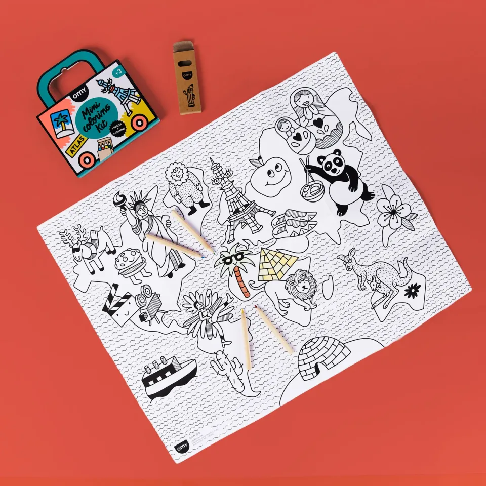 OMY Mini Coloring Kit Atlas maleæske 4 farver