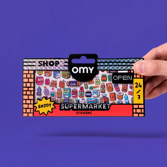 OMY Super Market klistermærker neon