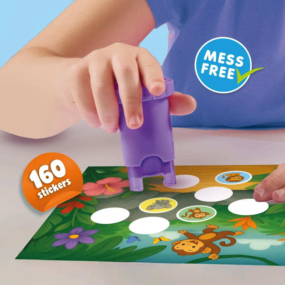 SES Creative Sticker Stamper Jungledyr klistermærkesæt 160 stk