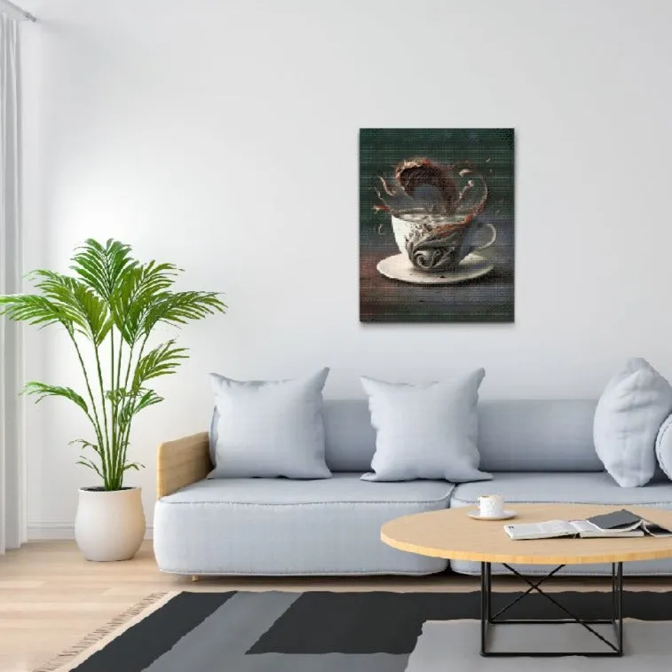 Road2Art Tsunami i Kop Kaffe diamond painting 30x40 firkantede