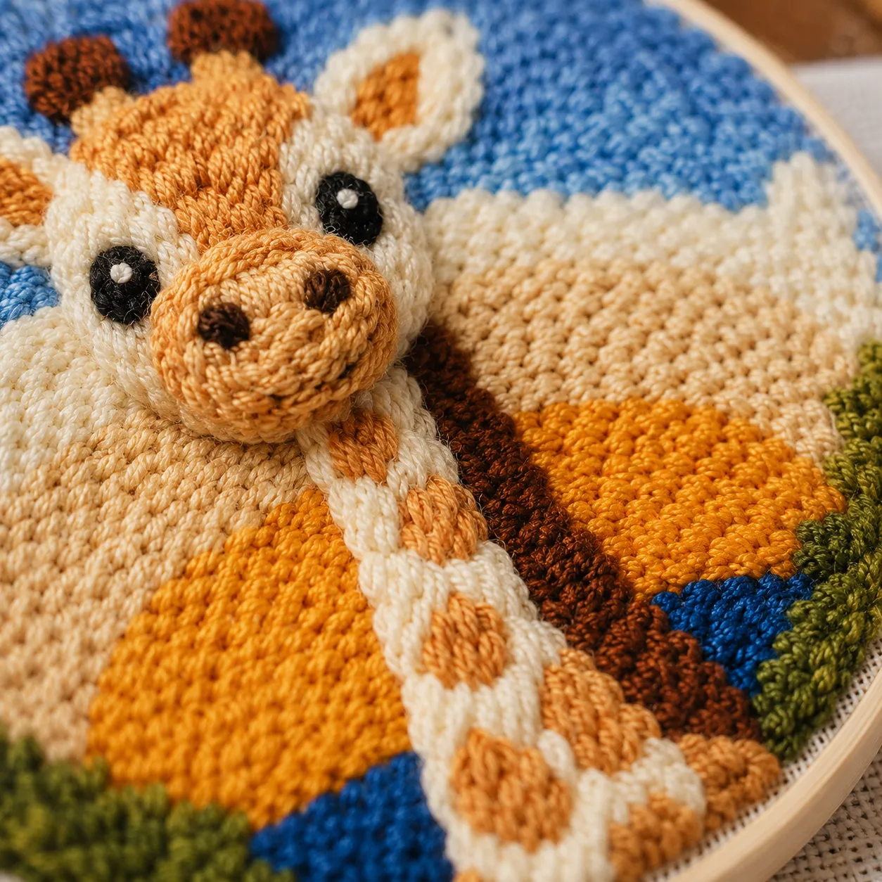 Craftsy Sød Giraf punch needle 20 cm broderisæt børn