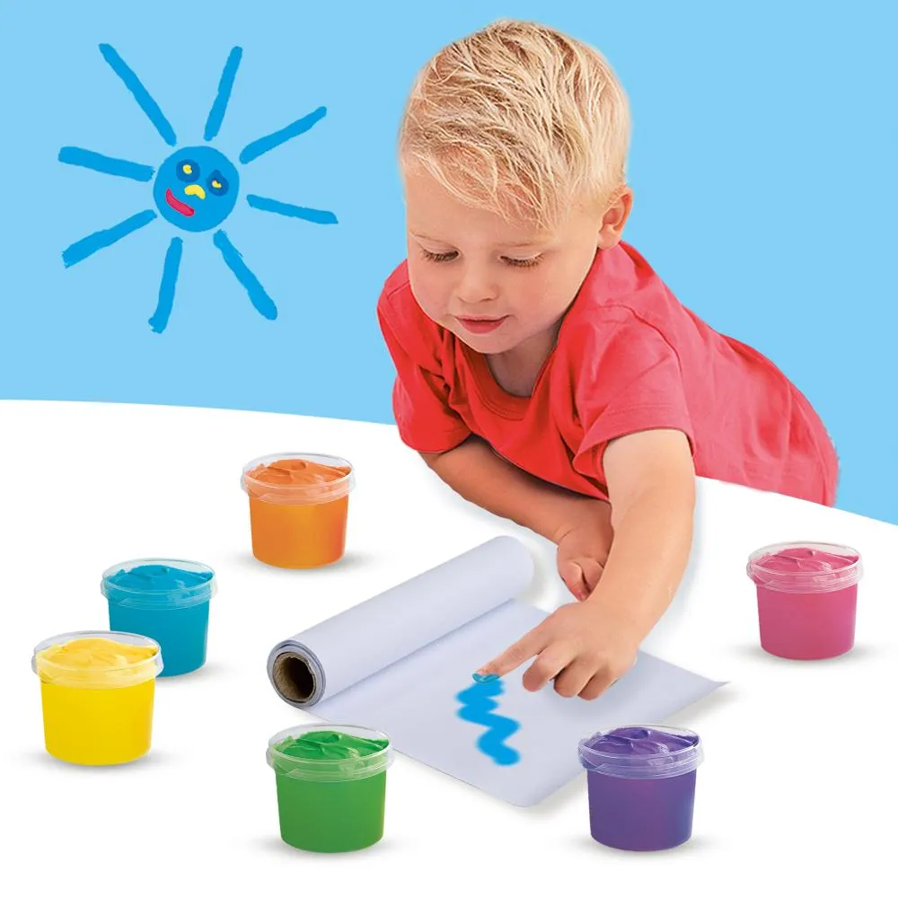 SES Creative fingermaling 6x110 ml med papir 2 m