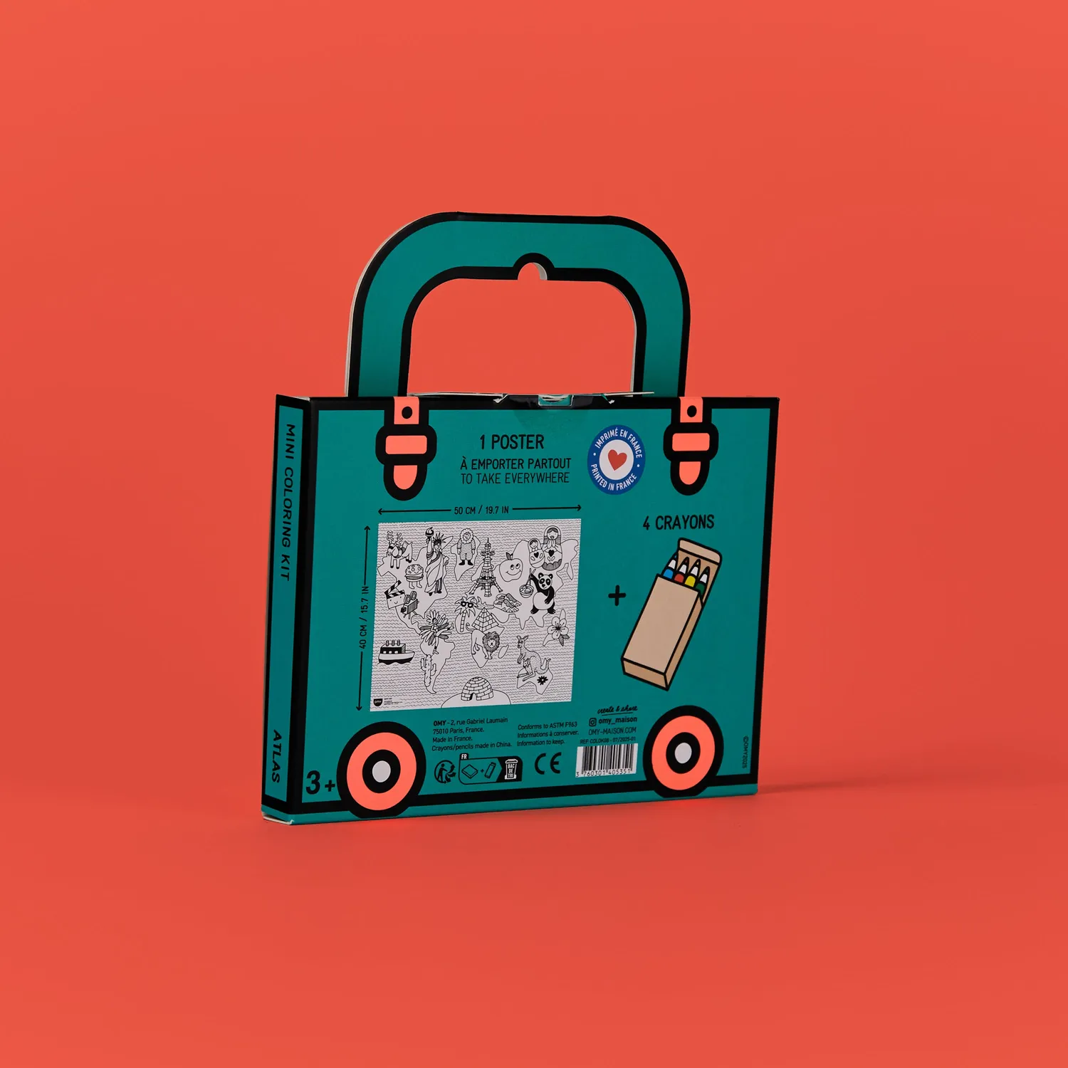 OMY Mini Coloring Kit Atlas maleæske 4 farver