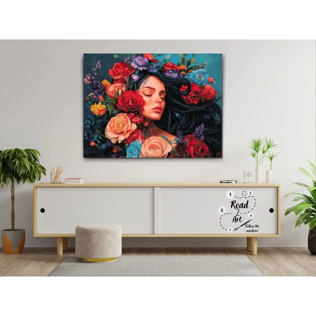 Road2Art Blomsterprinsesse diamond painting 30x40 cm